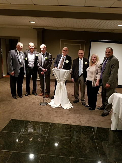 From left to right: Dr. Barry Levinson,  Dr. Juan Baez, Dr. Anthony Tarasenko, Dr. Anthony Inverno, Dr. David Worth, Irene Kapsaskis, Larry Downs